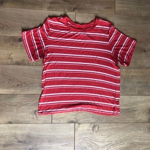 American Eagle red and white striped shirt